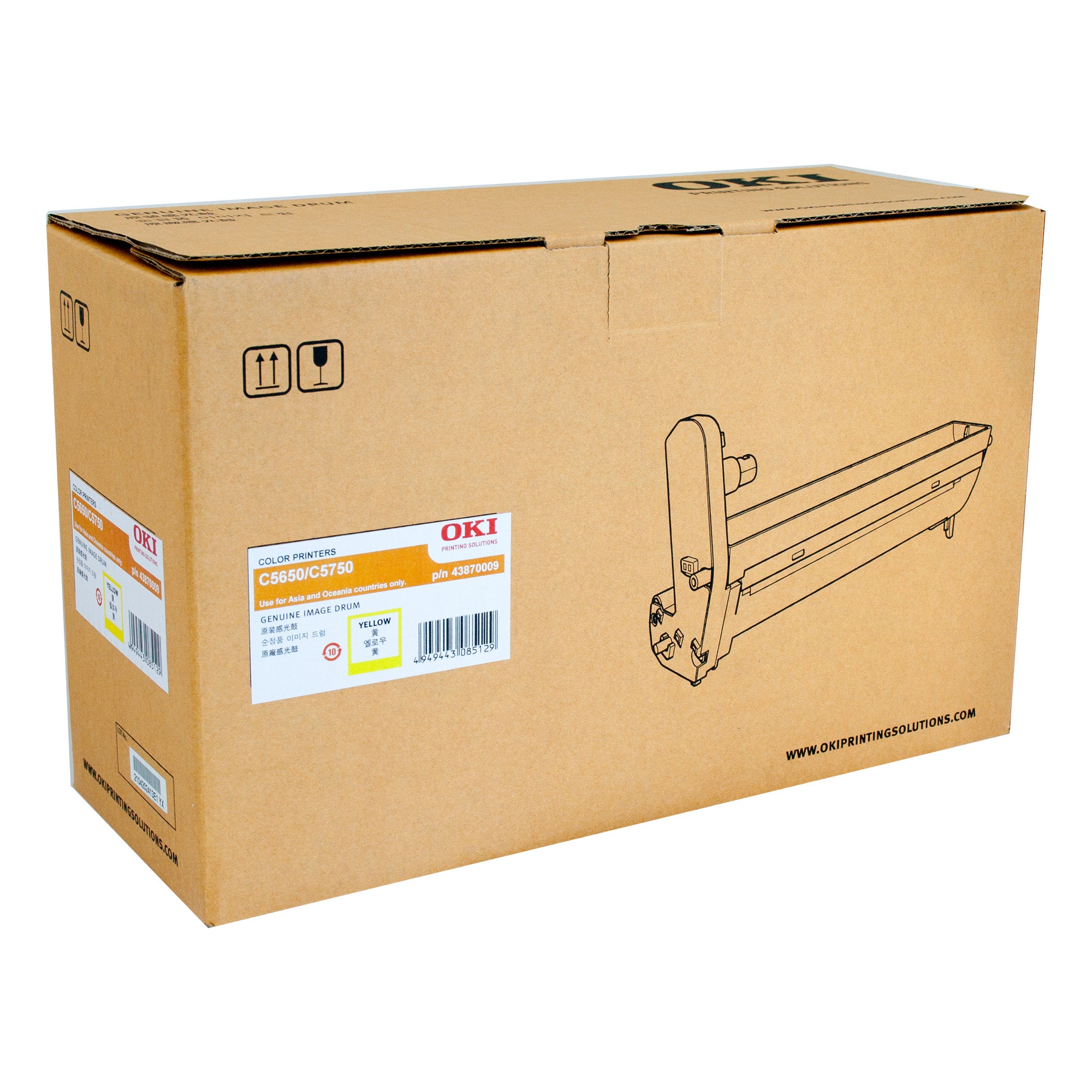Oki C5650 Yellow Drum Unit 20,000 A4 pages Oki Code 43870009