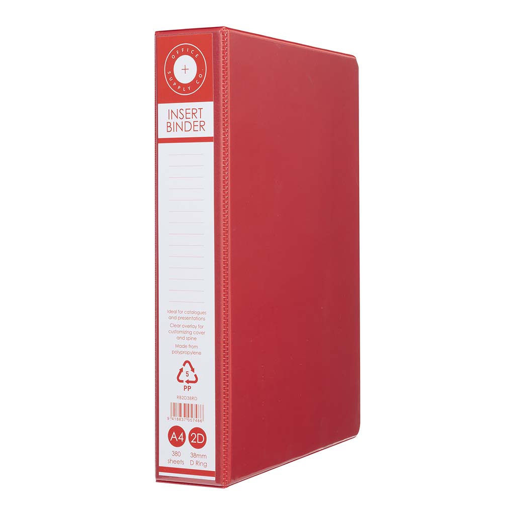 OSC Insert Binder A4 2D 38mm Red