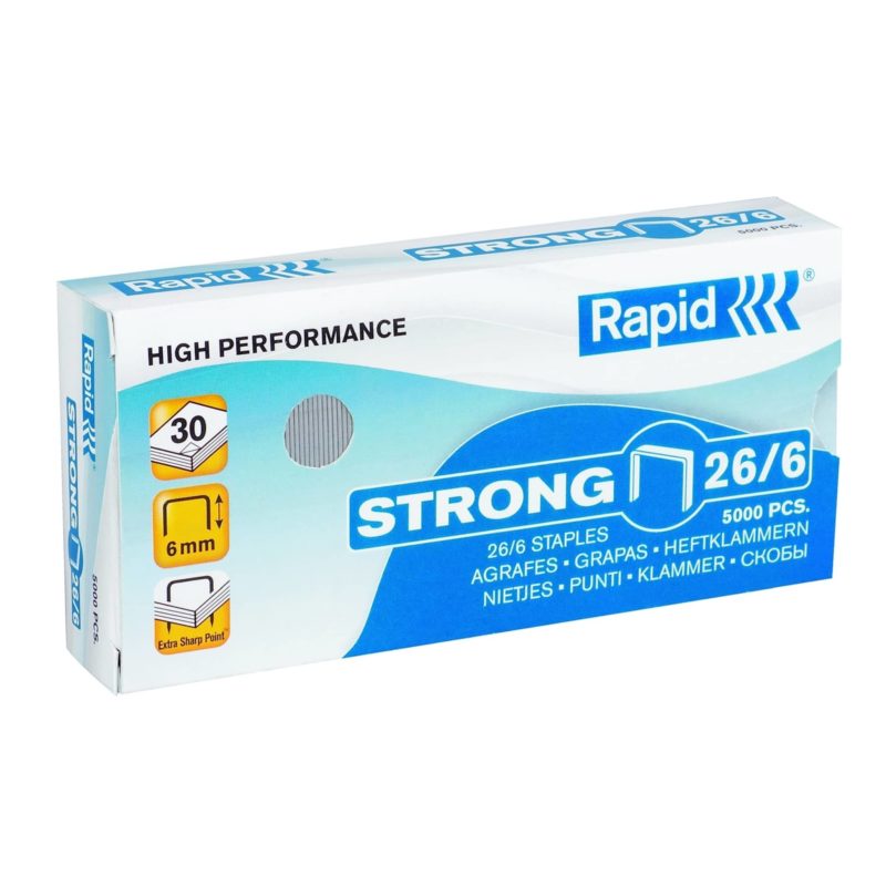 Rapid Staples 26/6 Box STRONG Box of 5000