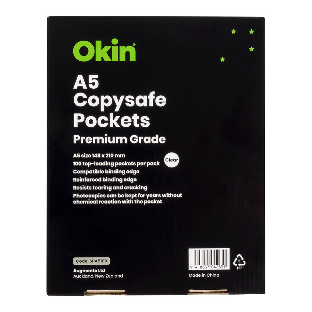 Okin Copysafe Pockets Premium A5, Pack of 100