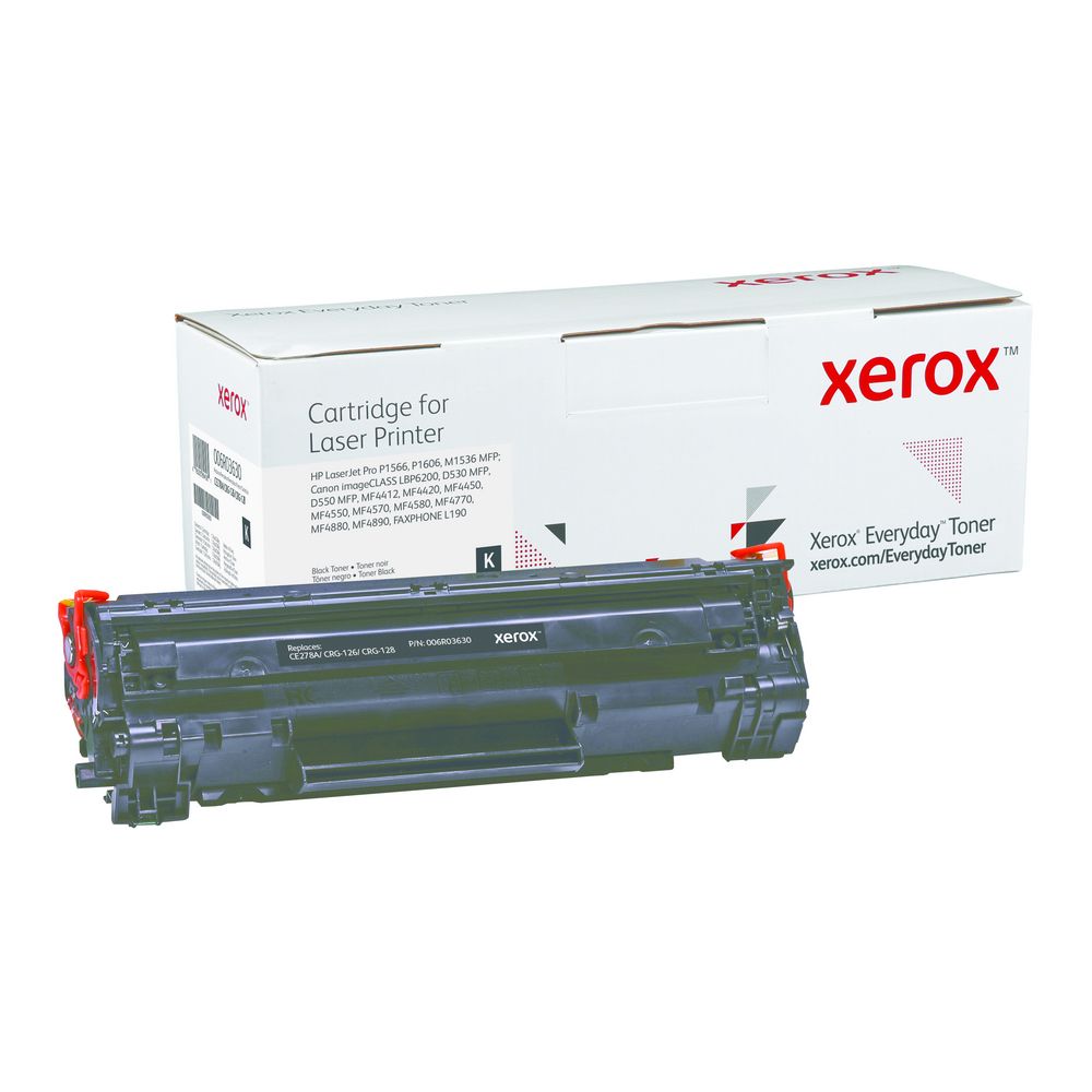 Black Standard Yield Everyday Toner from Xerox, replacement for HP CE278A, Canon CRG-126, CRG-128