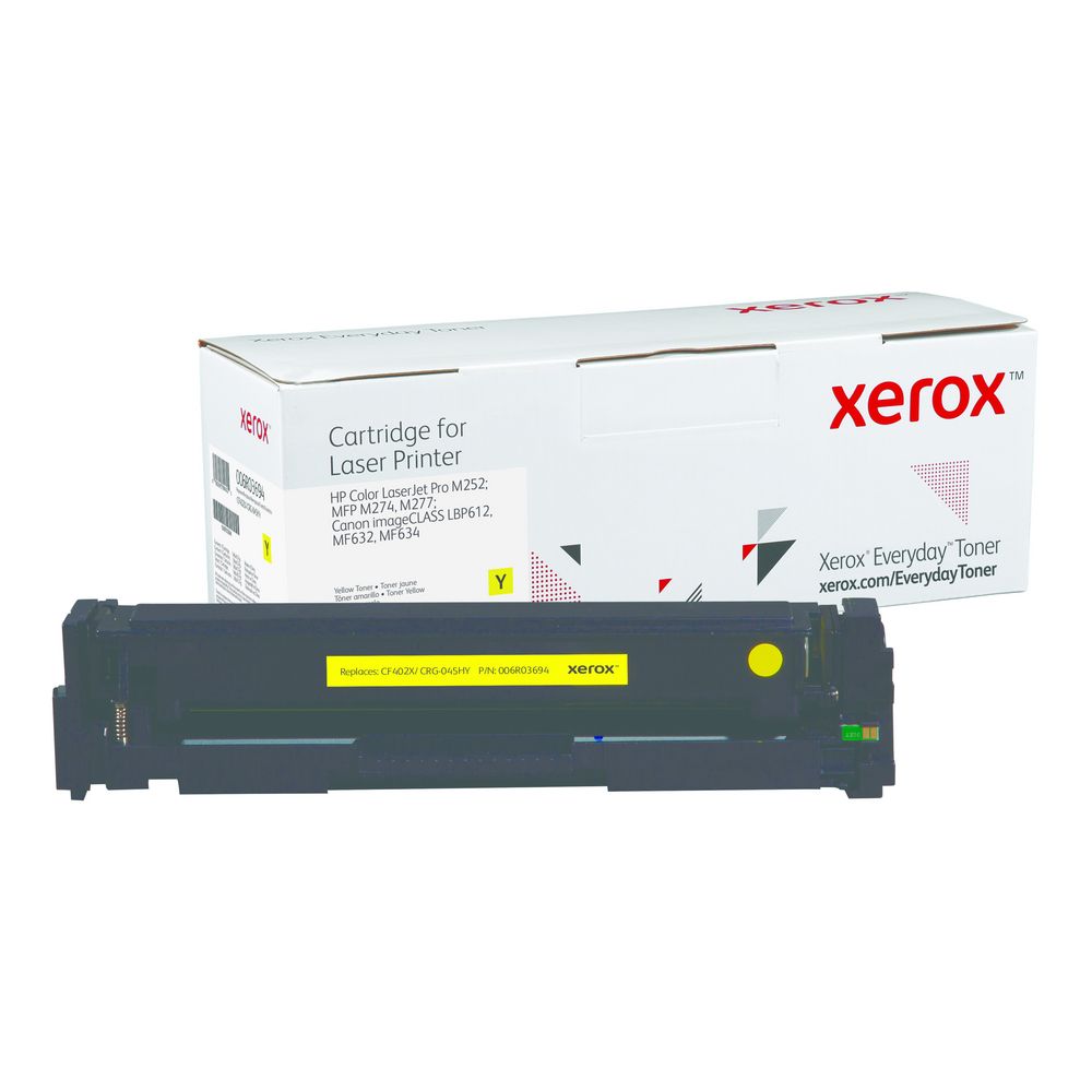 Yellow High Yield Everyday Toner from Xerox, replacement for HP CF402X, Canon CRG-045HY