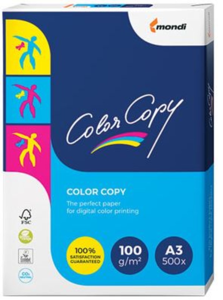 Color Copy Paper Uncoated A3 100gsm, Ream of 500
