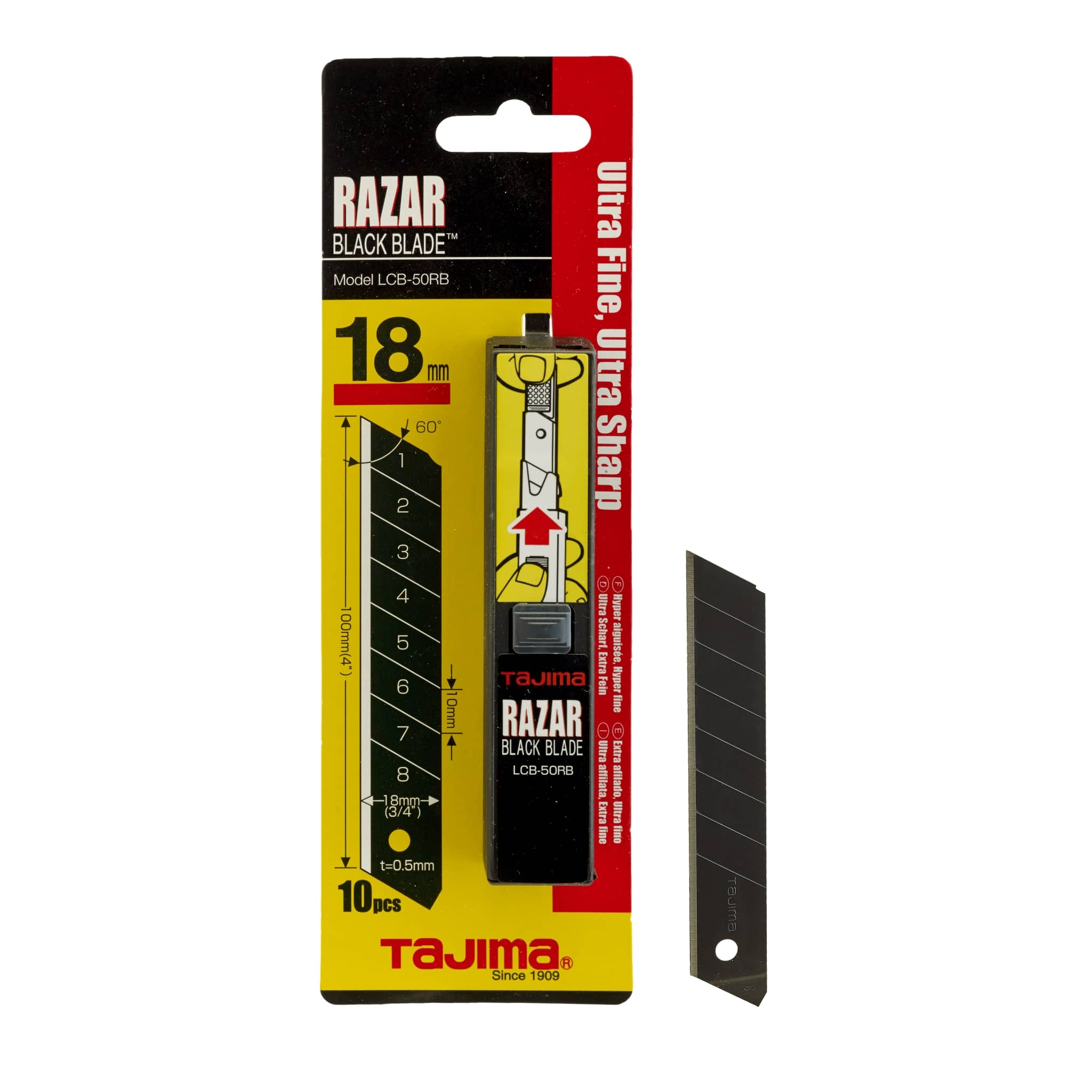 Tajima Blades LCB50 10/Pkt RAZAR BLACK 18mm