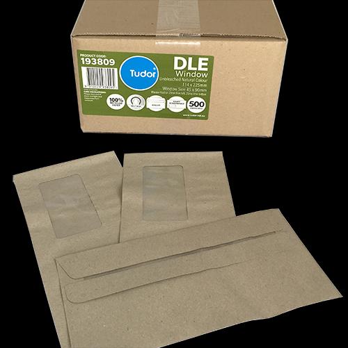 Tudor Banker Window Envelope Self Seal 6511 DLE 114mm x 225mm Manilla Box of 500