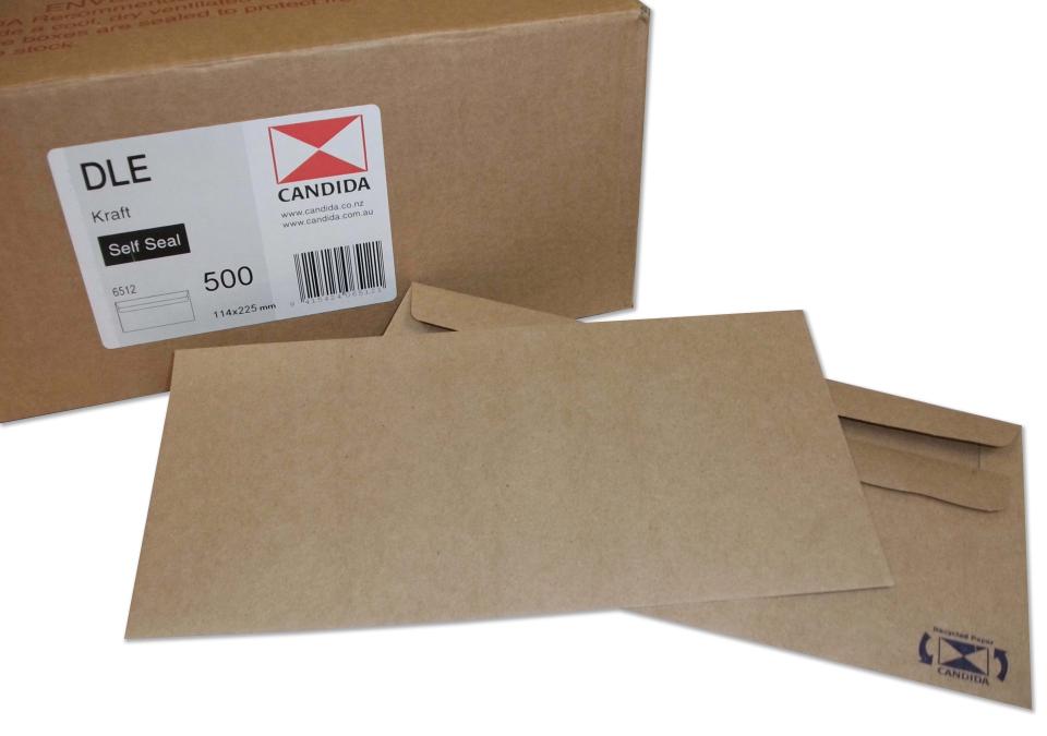 Candida Banker Envelope Self Seal 6512 DLE 114mm x 225mm Manilla Box of 500