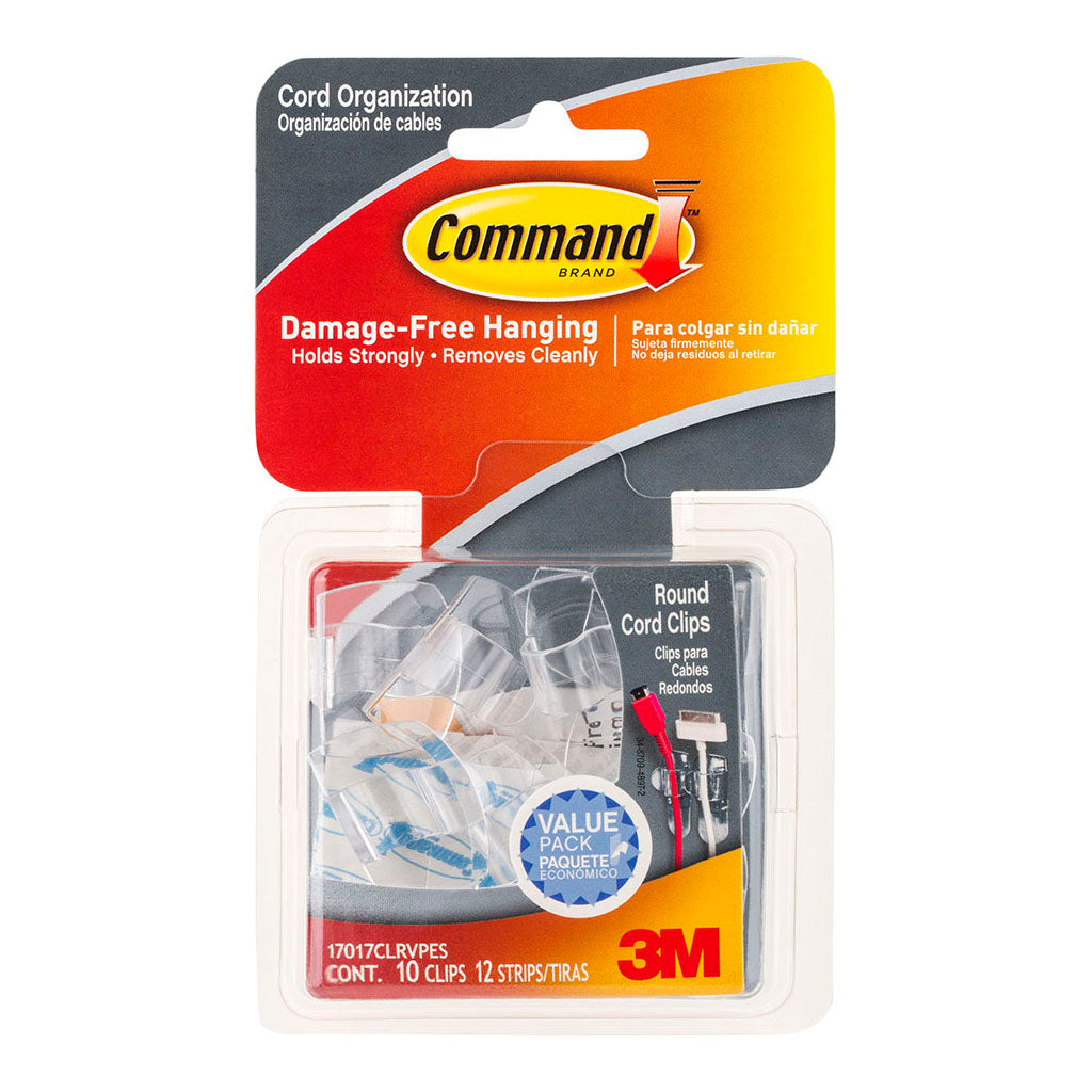 Command Clips Round Cord 17017CLR-VP Clear Value Pk/10
