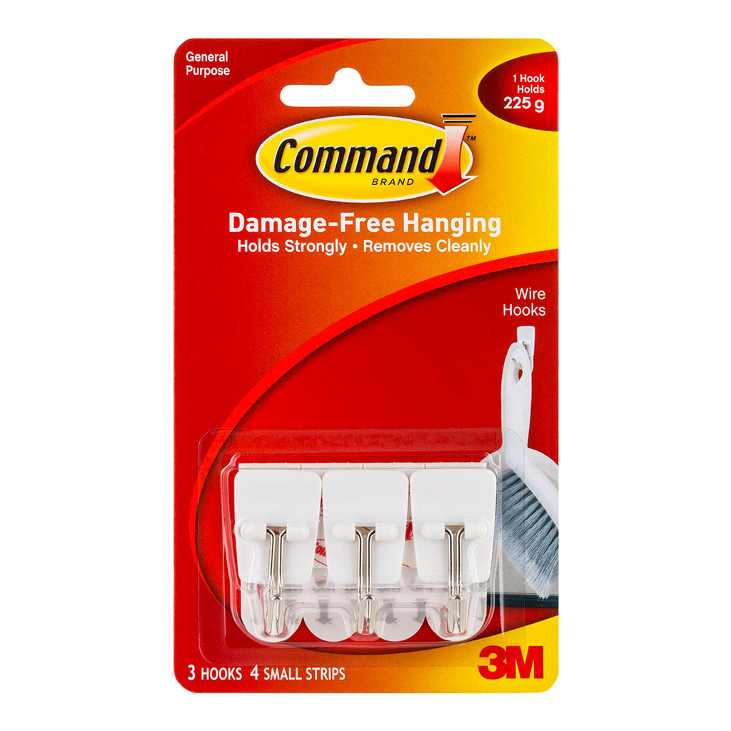 Command Hook 17067 Small White Wire Utensil Pk/3