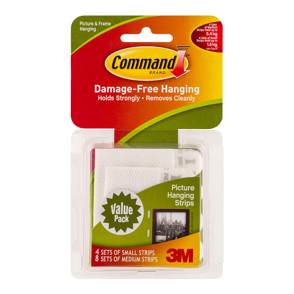 Command Strips Picture Hanging 17203 Assorted White Pk/12 Pairs