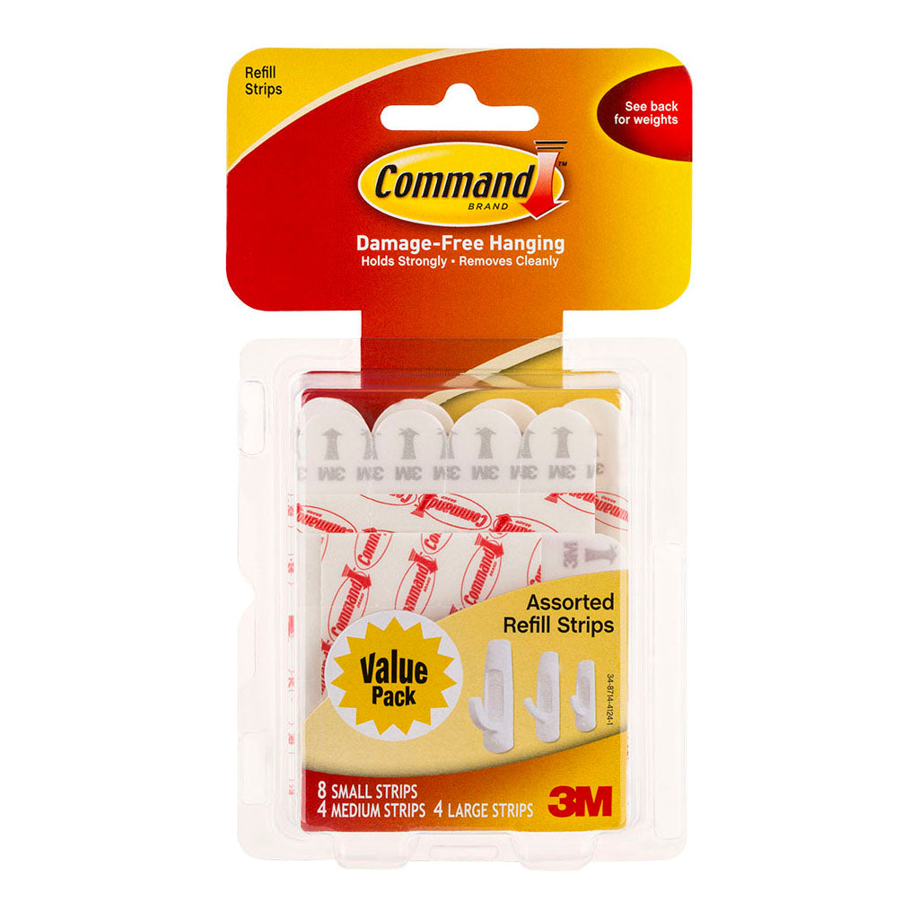 Command Strips Refill 17200CL Assorted Clear Pk/16