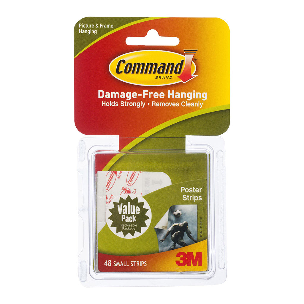 Command Strips Poster 17024-48ES Small White Value Pk/48