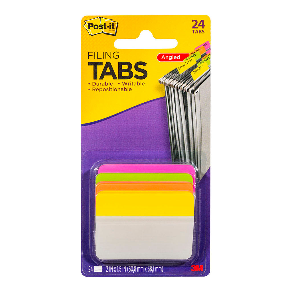 Post-it Filing Tabs 686A-PLOY 50x38mm Angled Bright, Pack of 4