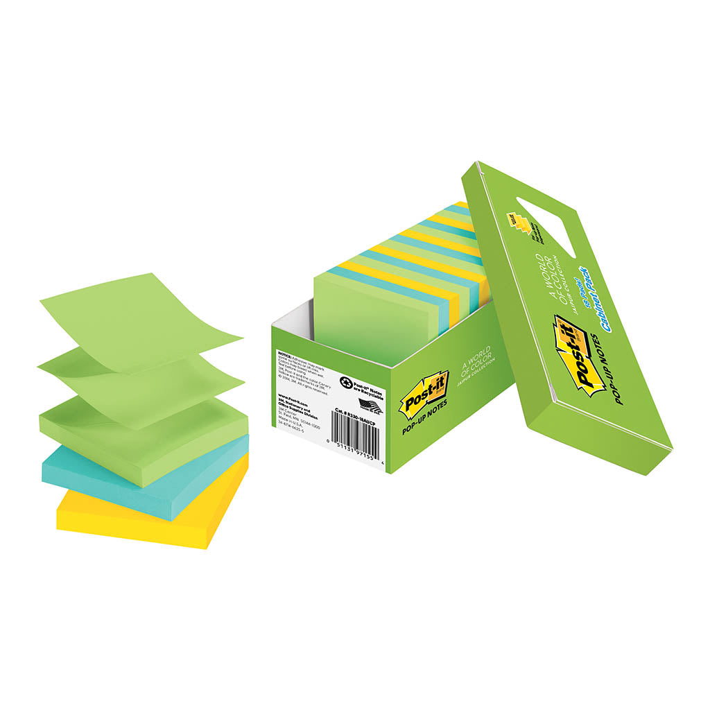 Post-it Pop Up Notes R330-18AUCP 76x76mm Jaipur, Cabinet Pack of 18