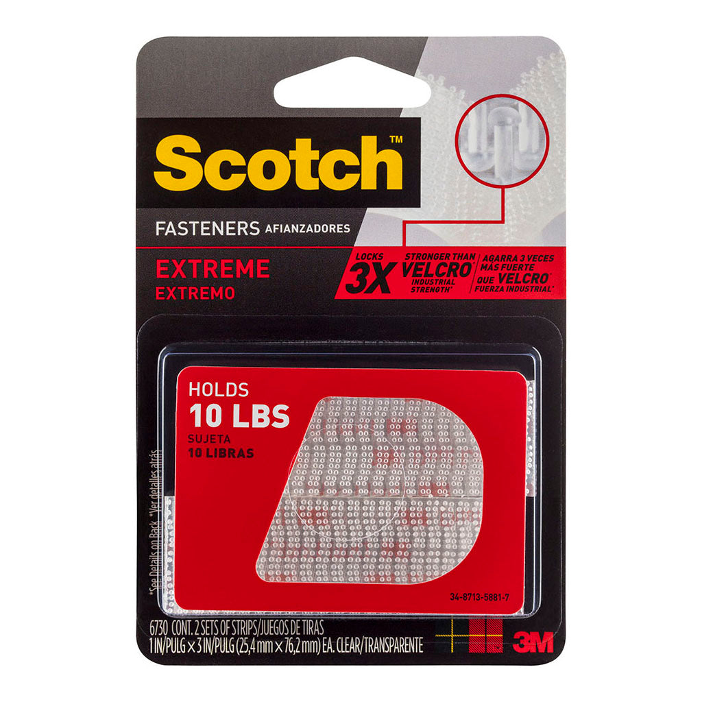 Scotch Fastener Extreme RF6730 Clear 25x76mm Pkt/2