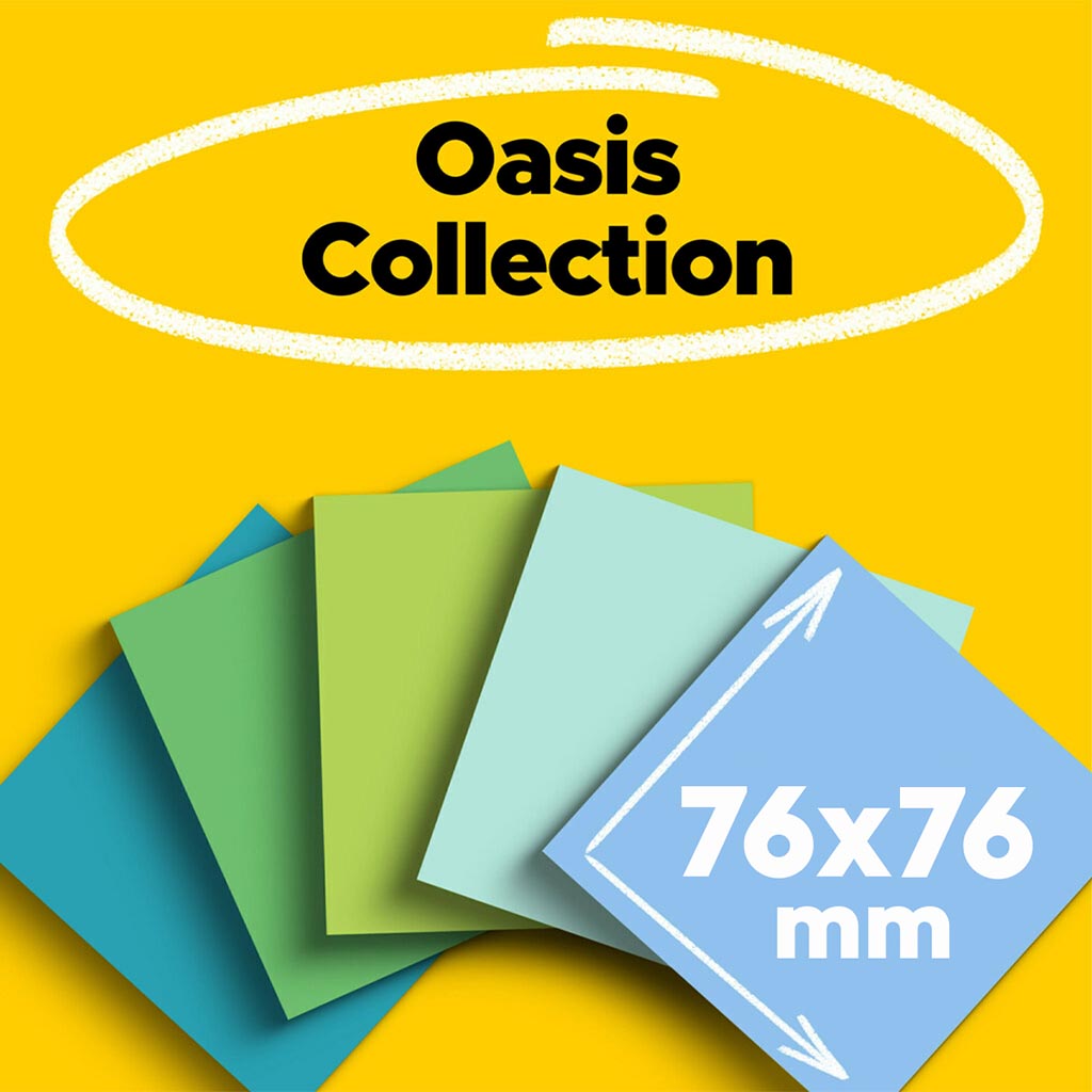 Post-it 100 Rec Super Sticky Notes 654R-5SST 76x76mm Oasis, Pack of 5