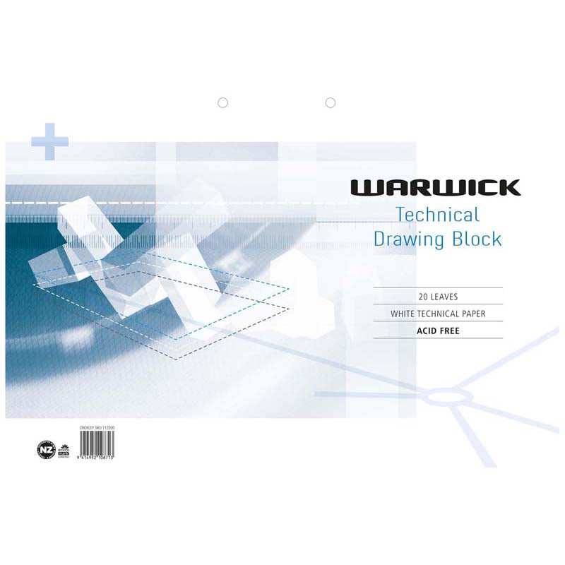 Warwick Refill Tech Drawing A3 20 Leaf 120gsm Punched 420x 297mm