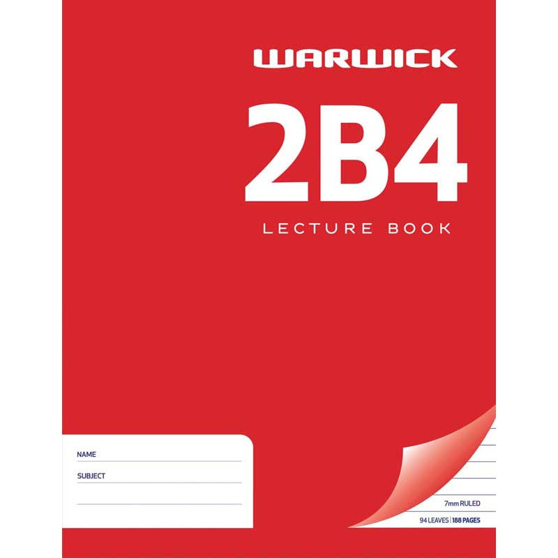 Warwick Hardcover Lecture Book 2B4 94 Leaf Ruled 7mm 230x180mm