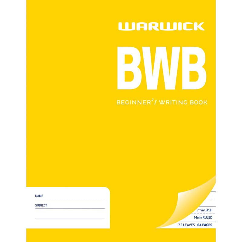Warwick Learn To Write BWB 32 Leaf Dashed 7MM Ruled 14MM 230X180MM