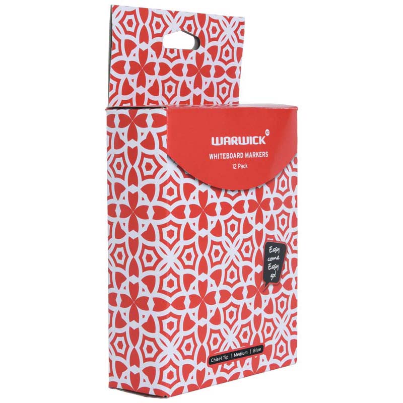 Warwick Whiteboard Marker Blue Chisel Tip Each