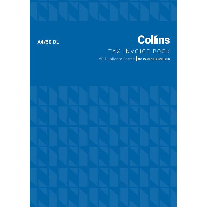 Collins Tax Invoice A4/50dl Duplicate No Carbon Required