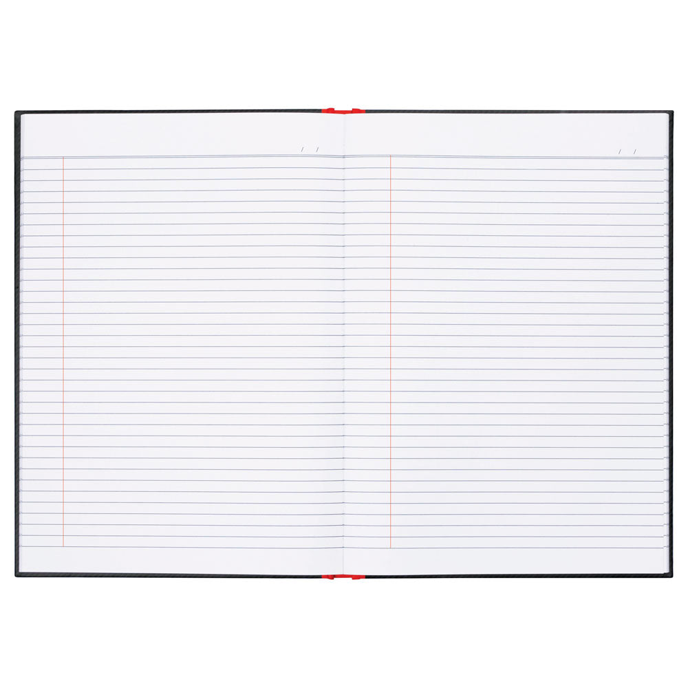 Milford Notebook A5 7mm with Margin Red & Black 100Lf