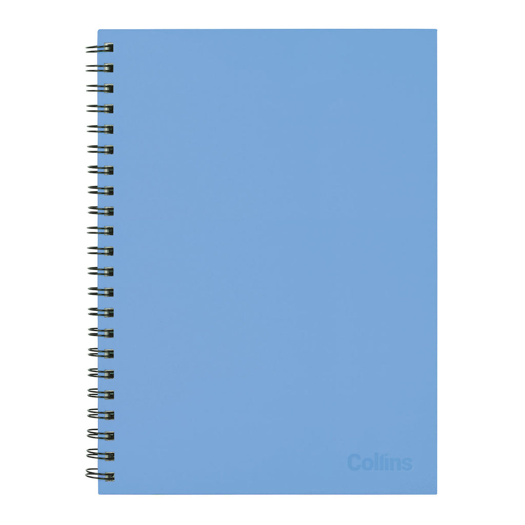 Collins Note Book Collins Notebook Wiro A4 Side Opening Light Sky Blue 7mm Ruled 100 Lea ...
