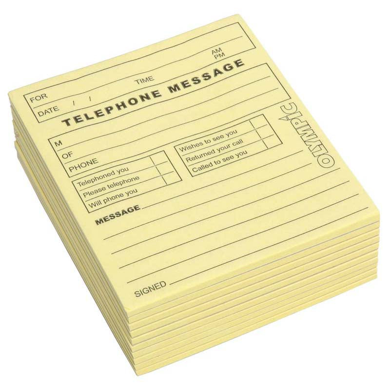 Olympic Pad Telephone Message Yellow 115 x 99mm 50 Leaf