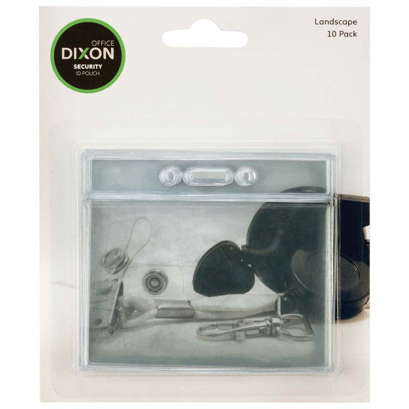 Dixon Id Pouch Only Landscape Pack 10 Soft Clear Hangsell (BULK BUY OPTION, MIN ORDER OF 35x BOXES OF 10)