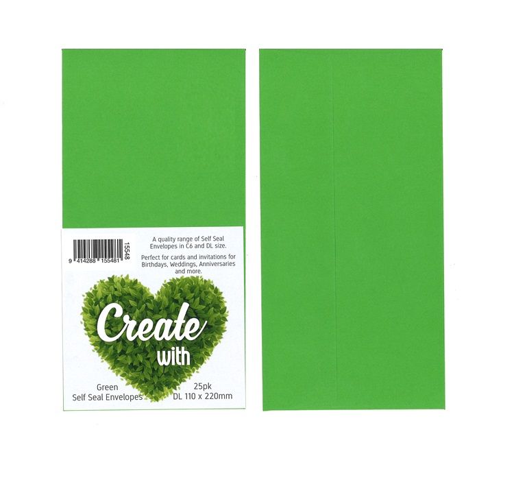 DL Envelopes 25pk Green