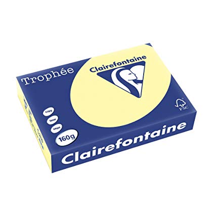 Trophee A4 160gsm 250pk Pastel Yellow / Canary