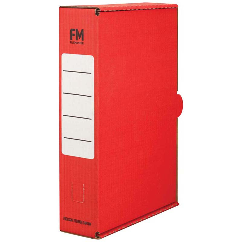 FM Storage Carton Red Foolscap (Must Order in 5's)