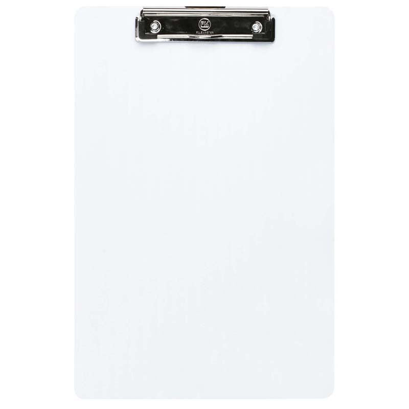 FM Clipboard Clear Transparent Plastic Foolscap with Rubber Softened Spring Clip