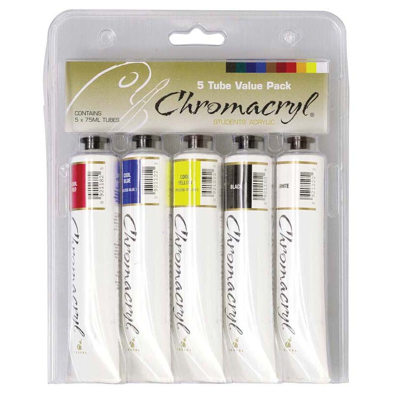 Chromacryl Acrylic Paint 5 X 75ml Set
