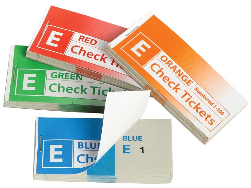 Check Tickets Numbered 1 To 100 Packet Of 4