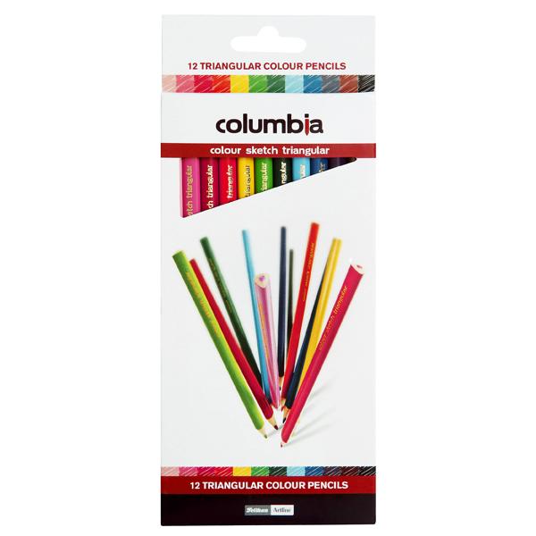 Pelikan Columbia Coloursketch Coloured Pencils Triangular Assorted Colours Pack 12