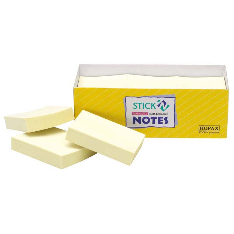 Stick'n Note Yellow 38x50mm 100 Sheet Pad Pack 12