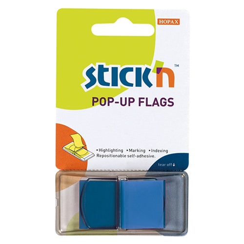 Stick'n Pop Up Flags Blue 45x25mm 50 Sheets