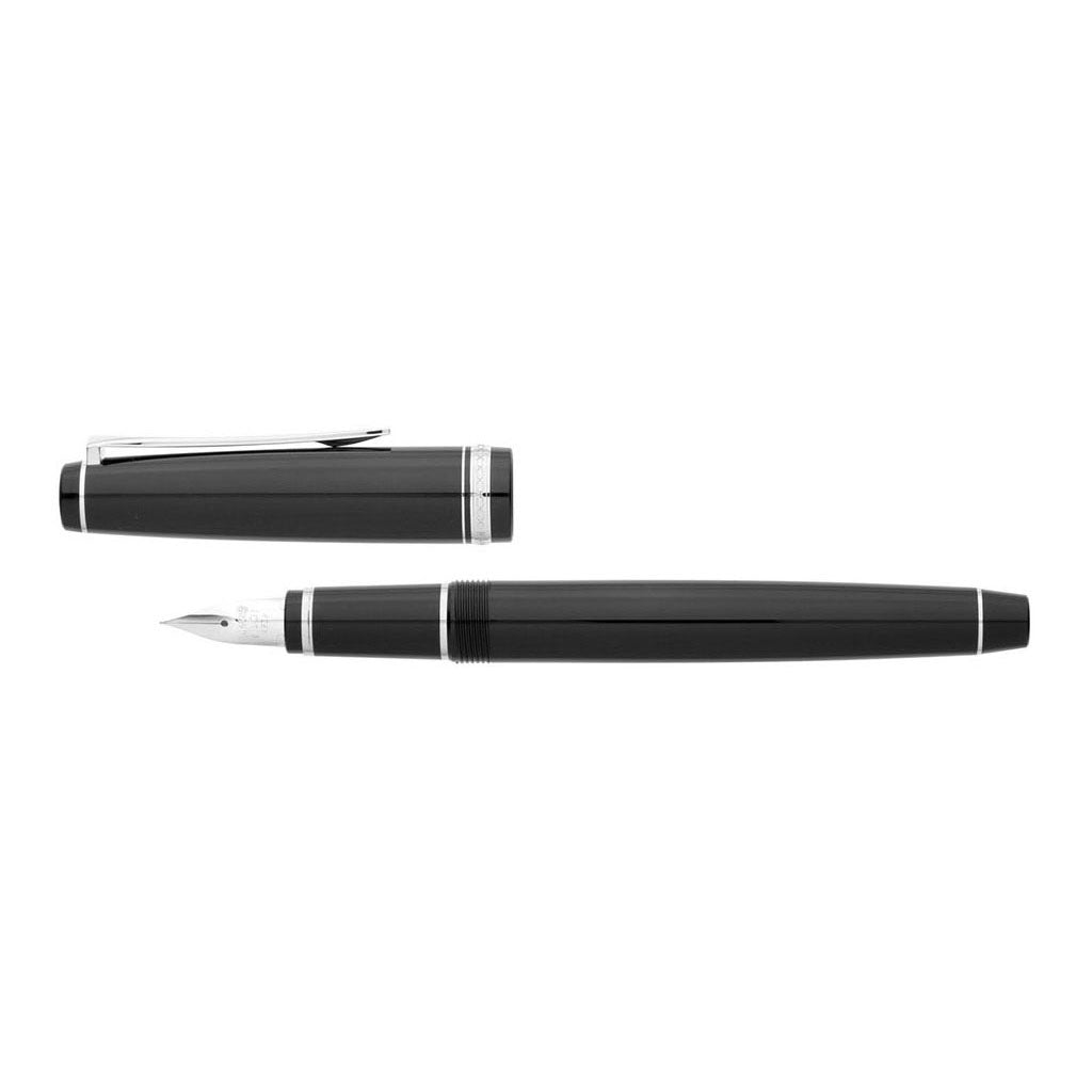 Pilot Falcon Resin Silver Black Fountain Pen Extra Fine (FE-18SR-SEF-B)
