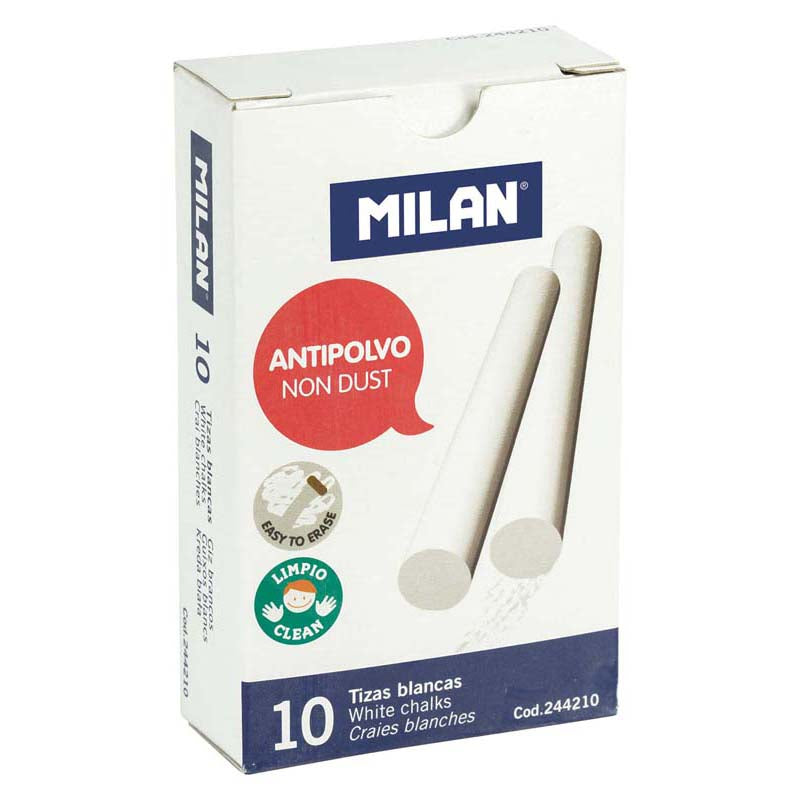 Milan Non Dust Chalk White Pack 10