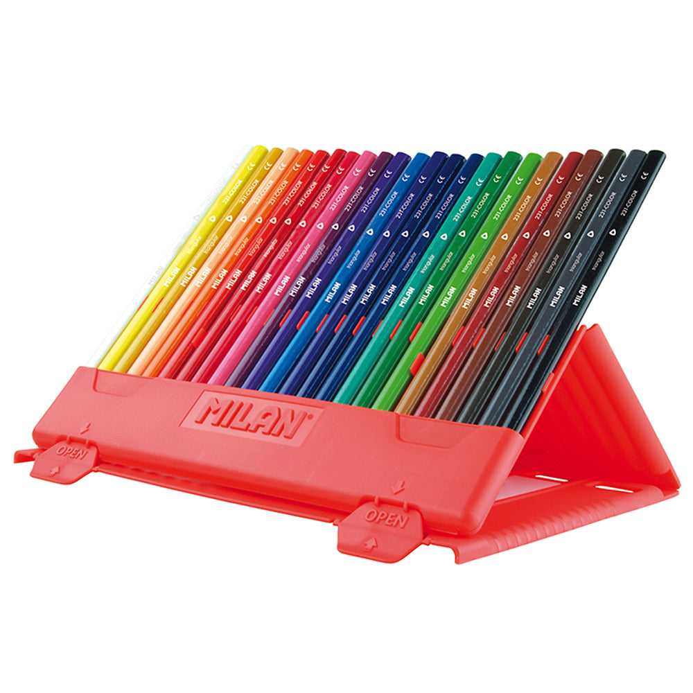 Milan Flexibox Coloured Pencils Triangular Pack 24 Assorted Colours