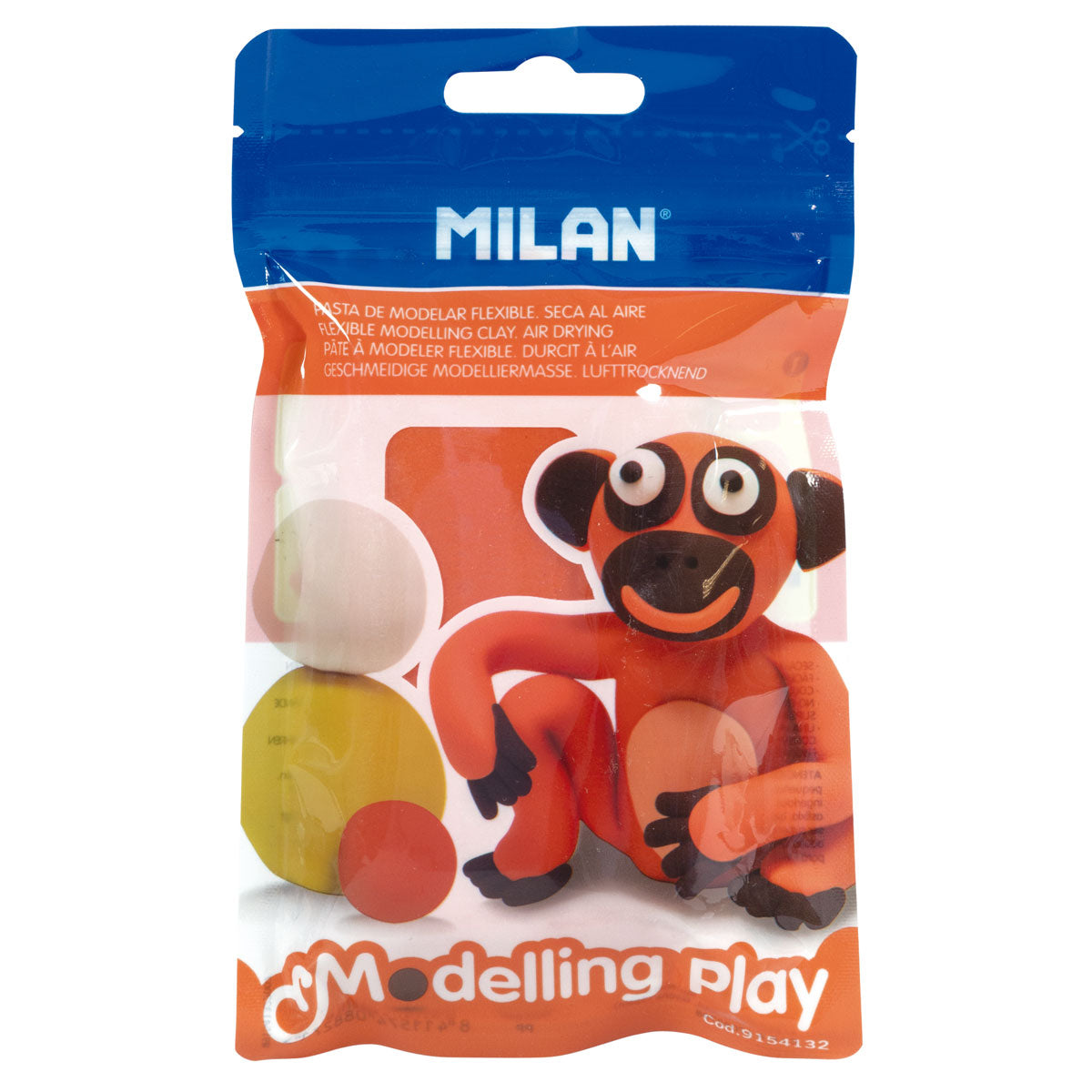 Milan Air Dry Modelling Play Clay 100gm Orange