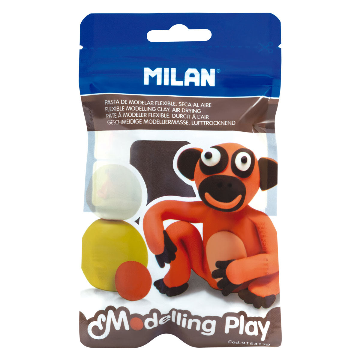 Milan Air Dry Modelling Play Clay 100gm Brown