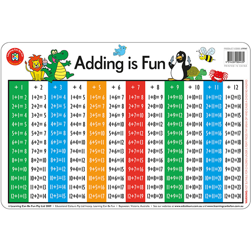 LCBF Placemat Adding Is Fun