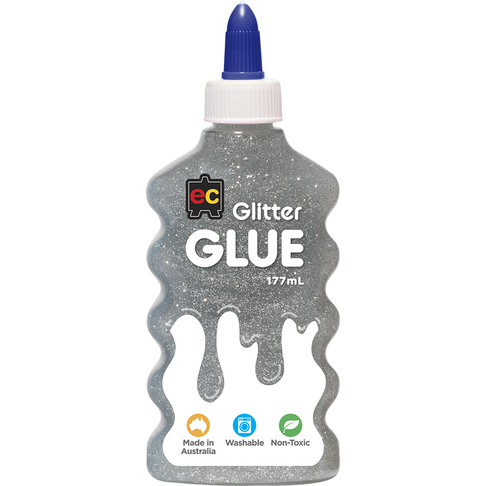 EC Glitter Glue 177ml Silver