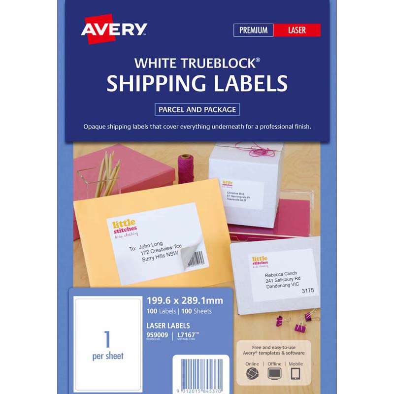 Avery Label L7167-100 100 Sheets Laser