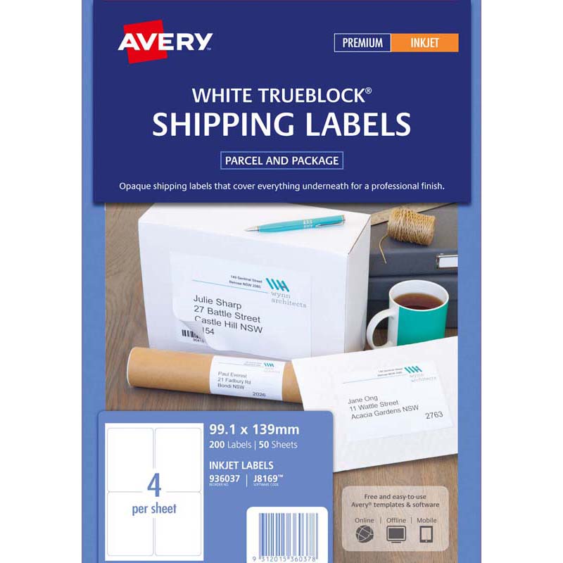 Avery Label J8169-50 Inkjet 50 Sheets