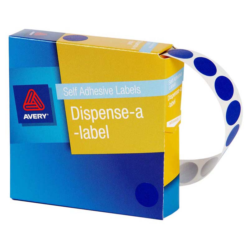Avery Label Dispenser Dmc14b Blue Round 14mm 1050 Pack