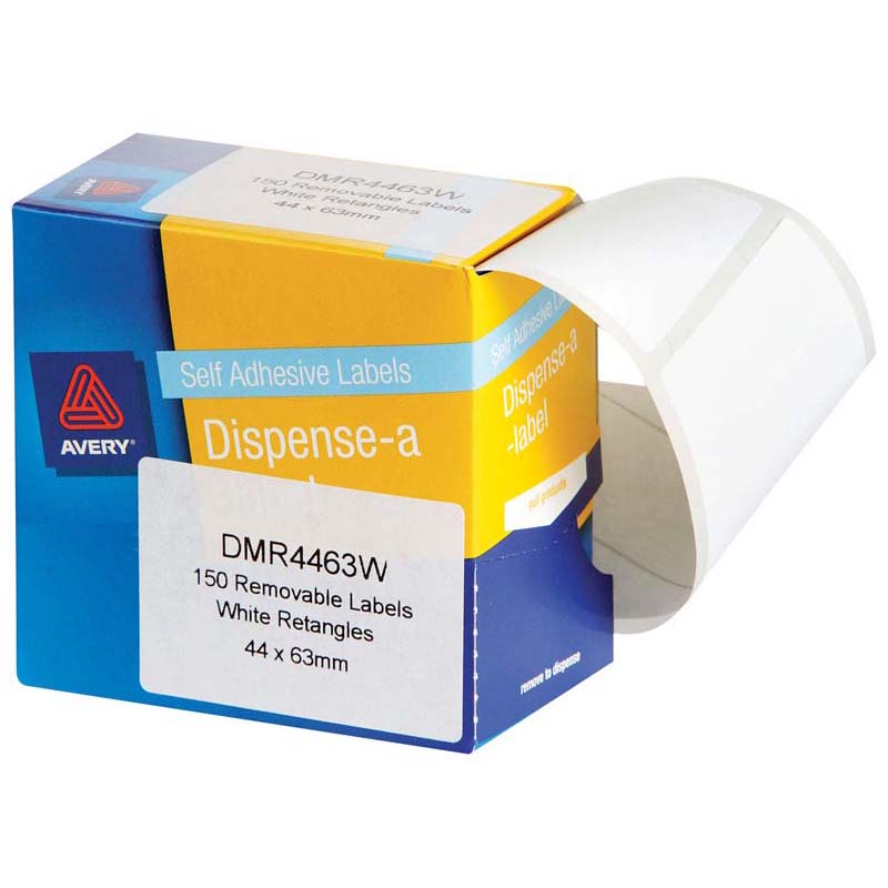 Avery Label Dispenser Dmr4463w 44x63mm White 150 Pack