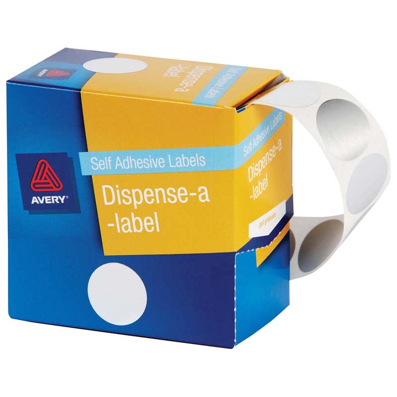 Avery Label Dispenser Dmc24si Silver Round 24mm 250 Pack