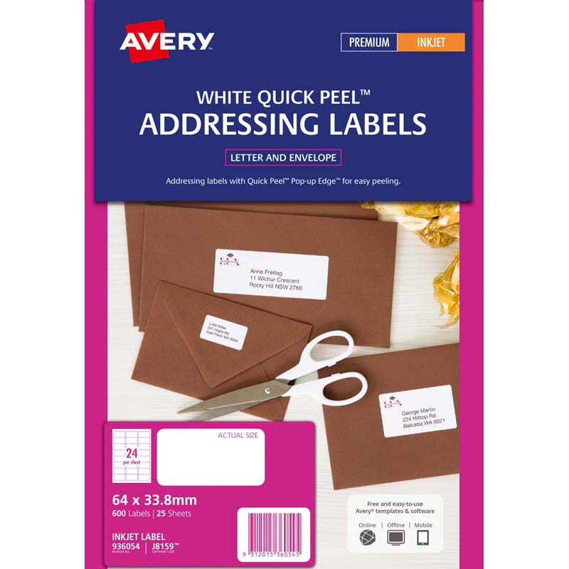 Avery Label J8159-25 Inkjet 25 Sheets